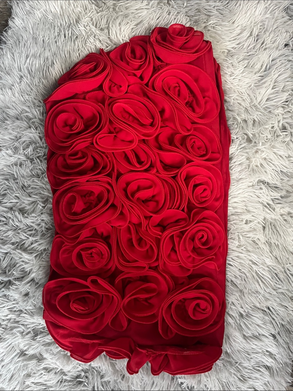 Red Rose Appliqué Mini skirt